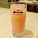 トンテキ食堂8 - ピンクのお酒(カンパリ＋カルピスソーダ)