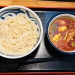 Teshigoto Sanuki Udon Sansan - 赤い鶏つけ麺＋麺の量 大盛
