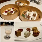 レフェルヴェソンス - 四種のナッツとキャラメルサブレ     ショコラ 生姜     黒酸塊 レモンマリーゴールド     醤油 落花生 黒糖     紫芋 白ごま     無花果 ブルーチーズ