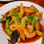 聞香茶点 - ホタテとアスパラの炒め物