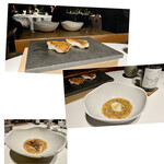 レフェルヴェソンス - のどぐろ せいこ蟹 菊の花 里芋 柚子 山山椒　せいこ蟹の内子・外子を、蜆のお出汁と昆布出汁で蟹の身と合わせ葛でまとめた餡に、里芋のピュレ、そこに今焼いたのどぐろを中央に配し、菊の花びらを散らし完成です♪