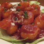 福建家庭料理 旬の香 - 「おとなのエビチリ」：豆板醤を効かせてはっきりとした輪郭！エビの甘さと旨みを鮮やかに引き立てて♪