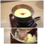 鮨 囃子 - ◆梅干し入り茶碗蒸し・・茶碗蒸しの味わいもよく美味しい。