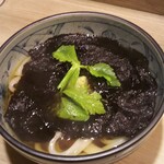 Hachiya - 花巻うどん　海苔が出汁吸ってうどんが見えてきました