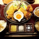串亭 - 「鯵フライと地鶏つくねカツ御膳（2020.11）