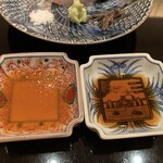 まき村 - 塩、ちり酢、薄口醤油 塩昆布、真妻山葵にて