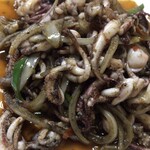 中国料理 栄発 - マーラーイカゲソのアップ
