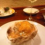 ビストロ ラ・ターシュ・ド・ルージュ - うにとジュレの岩牡蠣（2012年8月メニューより）