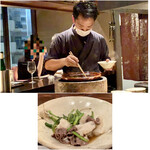 たでの葉 - 芹の入ったお鍋で熊肉をしゃぶしゃぶされていました♪