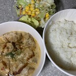 Matsuya - 濃厚オマール海老ソースのチキンフリカッセ定食(ライス大盛)