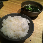 Tajimaya - ご飯とスープ。もちろん、ご飯はおかわり自由。