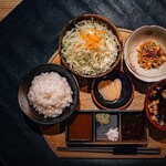 Kurobuta Tonkatsu Shabu Shabu Temmon Kan Satsuma Hana Tei - とんかつ膳のセットです。