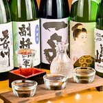 Nikudoufu To Remon Sawa Taishuu Shokudou Yasubee - 地酒飲み比べ990円(税抜)