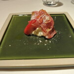 リストランテ カノフィーロ - 水牛のモッツアレラとあまおう　サンダニエーレプロシュート