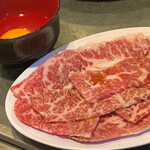 喜連園 - すき焼き風ロース¥780＋卵¥50