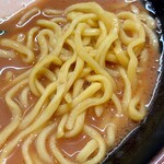 輝道家 - 酒井の中太麺はモッチリ。