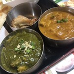 カレーショップ　ギータ - チキンほうれん草(左)とポークきのこ(右)