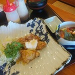 海鮮茶屋 うを佐 - レディース膳（ミニ海鮮丼（十六穀米）、チキン南蛮）