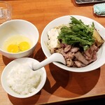 麺屋 六感堂 - SUKIYAKI RAMEN＋肉増し＋ライス