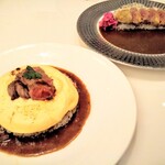 神戸牛洋食アモナ - 神戸牛スフレオムライス　神戸牛ビーフカツカレー