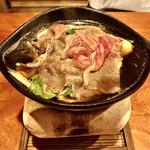 御料理 古川 - 佐賀牛ロース 松茸 安土信長葱 和田牛蒡 菊菜 山椒