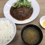 焼肉・定食・冷麺 味楽苑 - ハンバーグ定食　デミソース