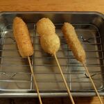 のんき - 左からジャガイモ・うづら・串かつ