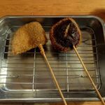 のんき - 左から黒はんぺん・椎茸肉詰め