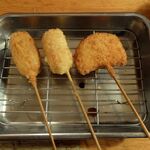 のんき - 左から豚ヒレ・チーズちくわ・玉ねぎ