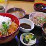 梅林 - 醤油カツ丼とおろしそばの定食　１１００円