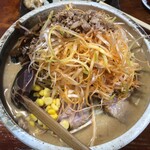 喜多方ラーメン圭水 - 味噌ネギチャーシュー大盛り+メンマ