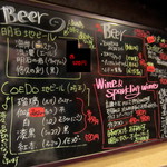 立ち呑み処　たなか屋 - ビールのラインナップ。。（ハートランド（小）￥350、越後ビール￥400）