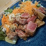 まぐろ牡蠣次郎 - 天然生まぐろのレアステーキセット焦がバター醤油仕立て