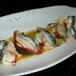 BOX - 自家製塩漬けｶﾀｸﾁ鰯入りﾄﾏﾄとｽﾞｯｷｰﾆﾁｰｽﾞ焼き