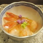 しのはら - 先付け②金沢の牡丹海老  