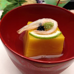 ねぶた温泉 輪島 海游 能登の庄 - 先附　能登南瓜胡麻豆腐　白海老キャビア