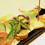 ねぶた温泉 輪島 海游 能登の庄 - ゆべしカマンベールチーズとか、甘海老塩糀和えとか。。。