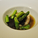 レストラン アラジン - フレッシュモリーユ茸・手長海老・グリーンアスパラガス