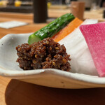 焼き鳥 とりら - 野菜スティック鳥味噌添え