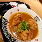 極楽うどん TKU - 鶏天カレーうどんの小ご飯つき(17時までのサービス)