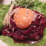 Yakiniku Den - さくらユッケ(馬肉)590円