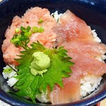 茨城もりの市場食堂 - びんちょうとネギロトのWトロ丼