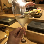 三宿の寿司 えん - ミュスカデ 白グラス¥1200×2