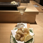 三宿の寿司 えん - イカゲソ天ぷら