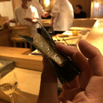 三宿の寿司 えん - 平目海苔巻き