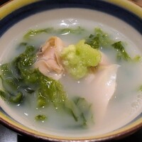 鮨 海界 - ハマグリとアオサのスープ