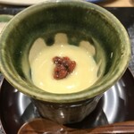 鮨旬美西川 - 梅添え茶碗蒸し