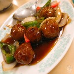 廣珍軒 - 肉団子甘酢炒め(小)￥700。肉団子５個！酢豚みたいな味つけで。団子は
            普通かな～