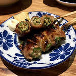 炭火焼とり えんや - オクラ巻き