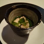 ラトリエ・ドゥ・ノト - 能登ふぐと能登かきの春菊の茶碗蒸し